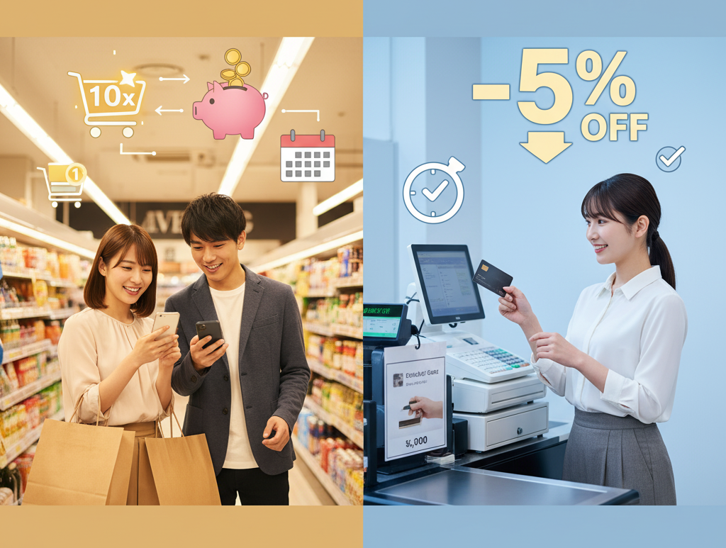 ポイント10 倍と5オフ どっちが得