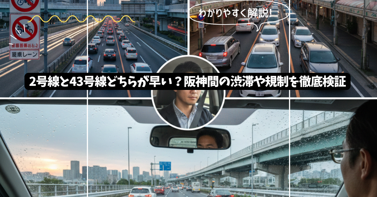 2号線と43号線どちらが早い？阪神間の渋滞や規制を徹底検証