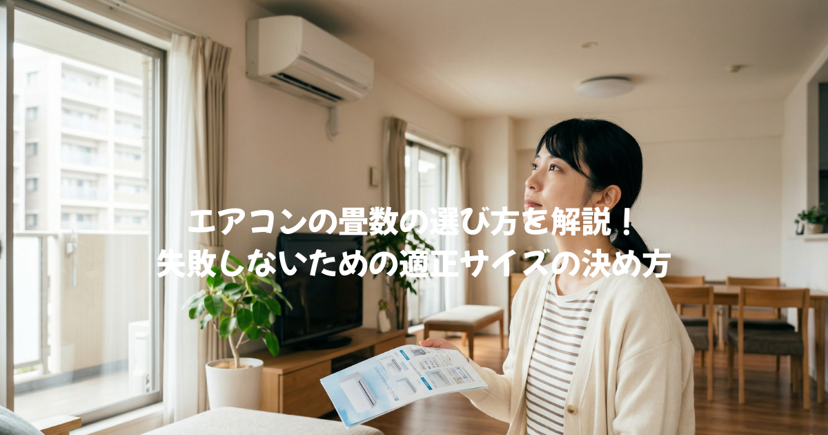 エアコンの畳数の選び方を解説！失敗しないための適正サイズの決め方